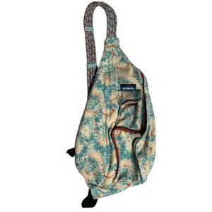 Kavu Rope Sling Bag Blue Brown Tie Dye Boho Hippie Festival School Travel